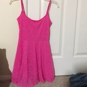 H&M hot pink lace spaghetti strap dress